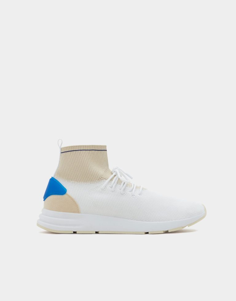 Stretch sock-style high top sneakers