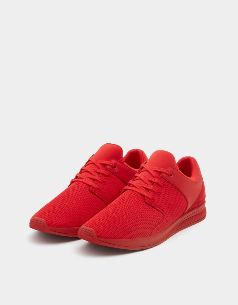 Red technical fabric sneakers - Image 3